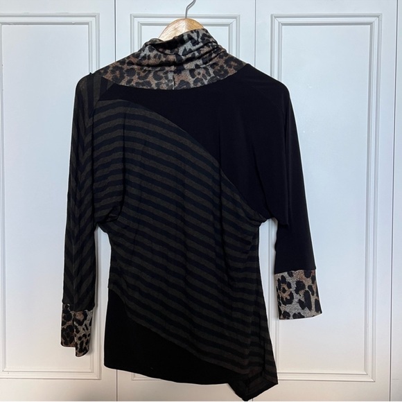 Joseph Ribkoff Black and Gray Striped top - Picture 7 of 9